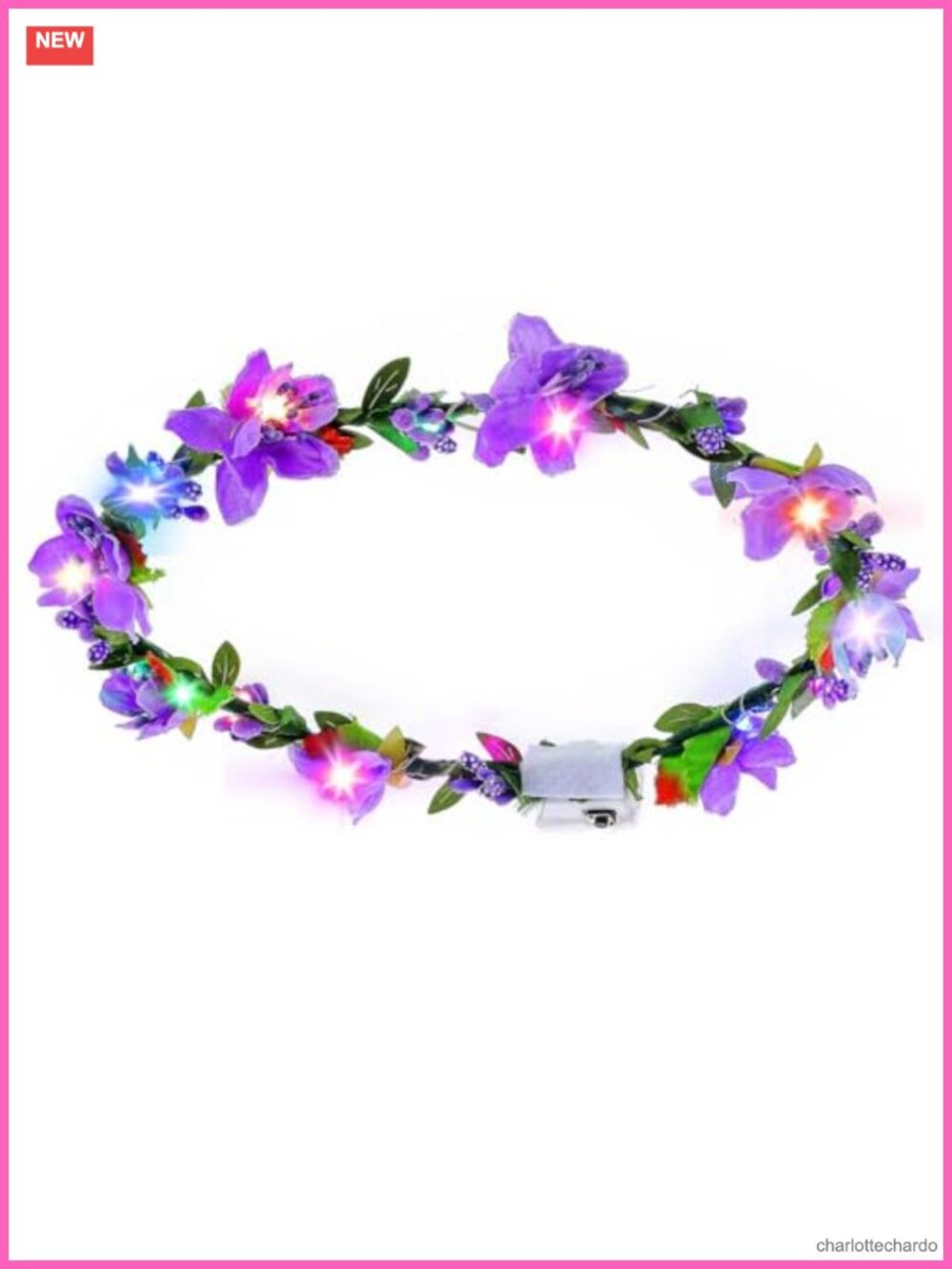 LED Floral Headband Bridal Crown Fabric Leaf Hair Accessory Wedding